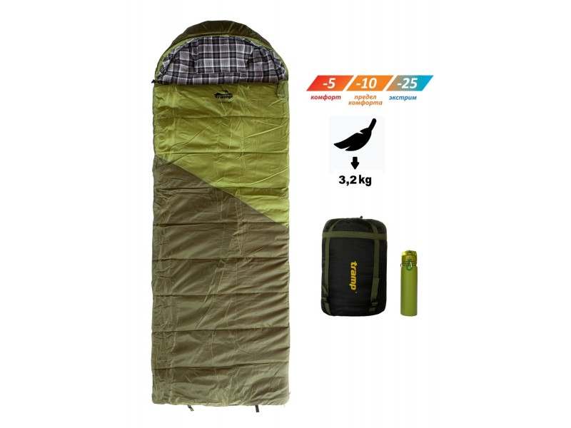 Спальный мешок Tramp Kingwood Long одеяло dark-olive/grey 230/100 UTRS-053L
