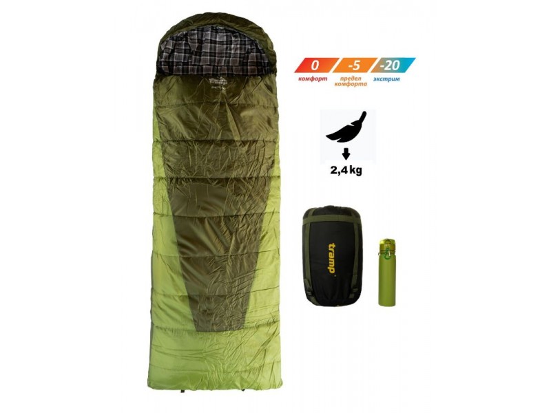 Спальный мешок Tramp Sherwood Long одеяло dark-olive/grey 230/100 UTRS-054L