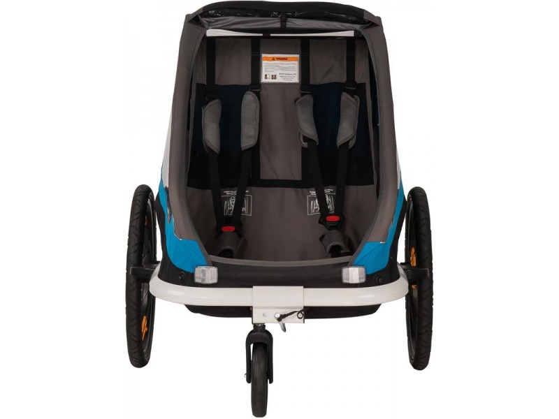 Велоприцеп Hamax Traveller двухместный многофункциональный детский petrol/blue/grey