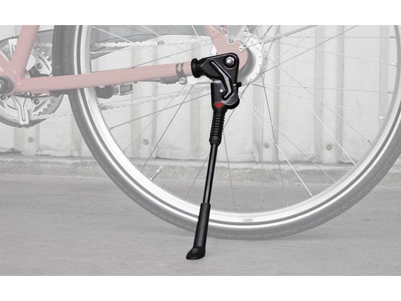 Подножка велосипедная HEBIE AX 616 задняя, для крепления на оси, изменяемая длина 26-28", черная