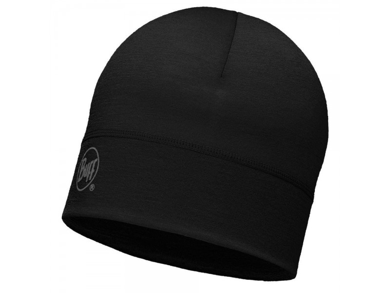 Шапка Buff Merino Wool 1 Layer Hat, Solid Black (BU 113013.999.10.00)