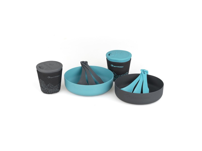 Набір посуду Sea to Summit DeltaLight Camp Set 2.2 (2 mugs, 2 Bowls, 2 Delta Cutlery Sets), Pacific Blue/Grey, р.