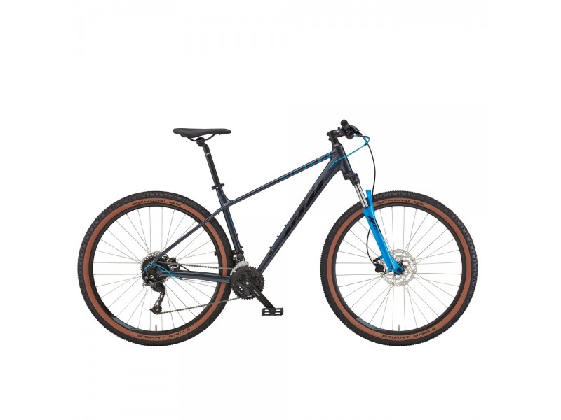 Велосипед KTM CHICAGO 291 29" серый (черно-голубой), 2022