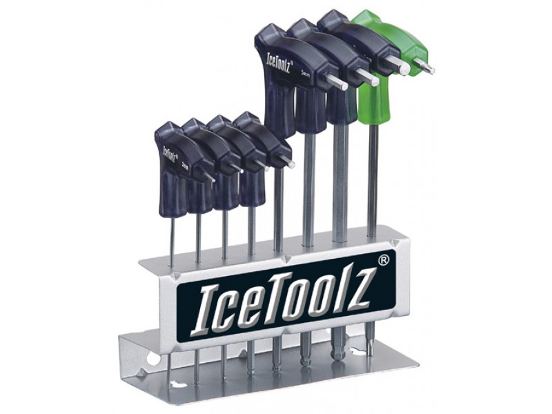 Набор ключей Ice Toolz 7M85 шестигранников д/мастер. 2x2.5x3x4x5x6x8 мм, с рукоятками и закругленным концом