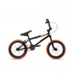 Велосипед 14" Stolen AGENT 14.60" 2021 BLACK W/ DARK NEON ORANGE TIRES