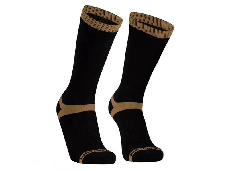 Носки водонепроницаемые Dexshell Hytherm Pro Socks черные с коричневой полосой