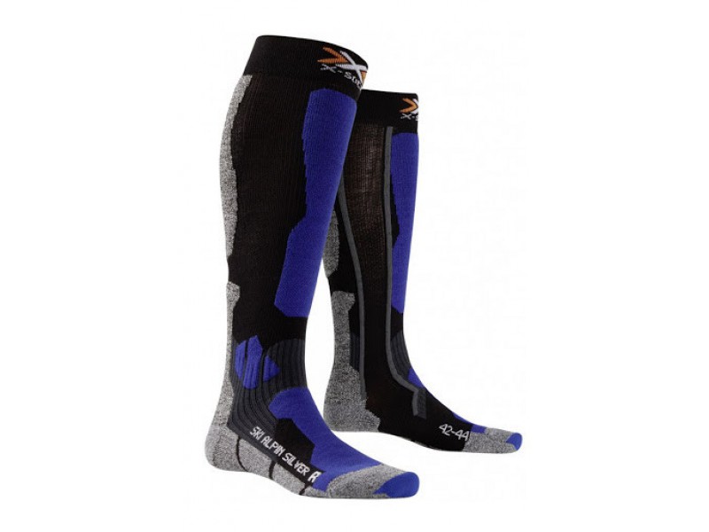 Носки X-Socks Ski Alpine Silver, B040 Black / Cobalt blue 