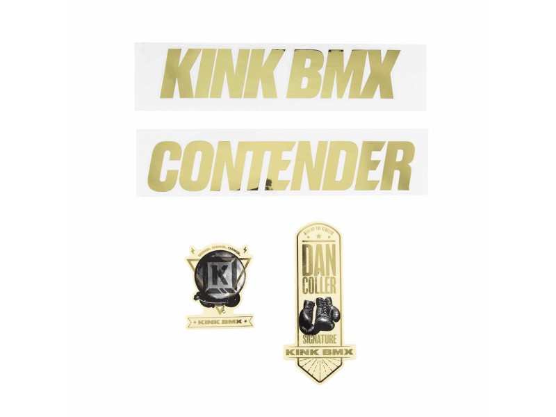 Набор наклеек на раму KINK BMX TContender Decal Kit золотистые