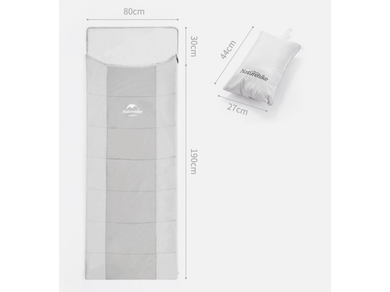 Спальный мешок с подушкой Naturehike NH22MSD01, серый