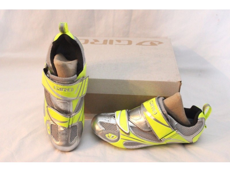 Велосипедні туфлі триатлон жін Giro Facet Tri W срібл/яскр.жовт 