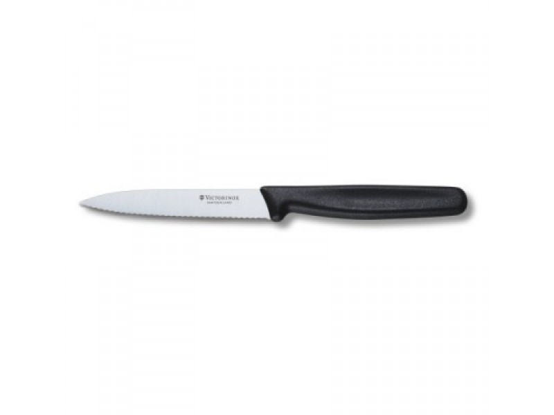 Нож Кухонный Victorinox Paring 10см волн.с черн.ручкой 5.0733