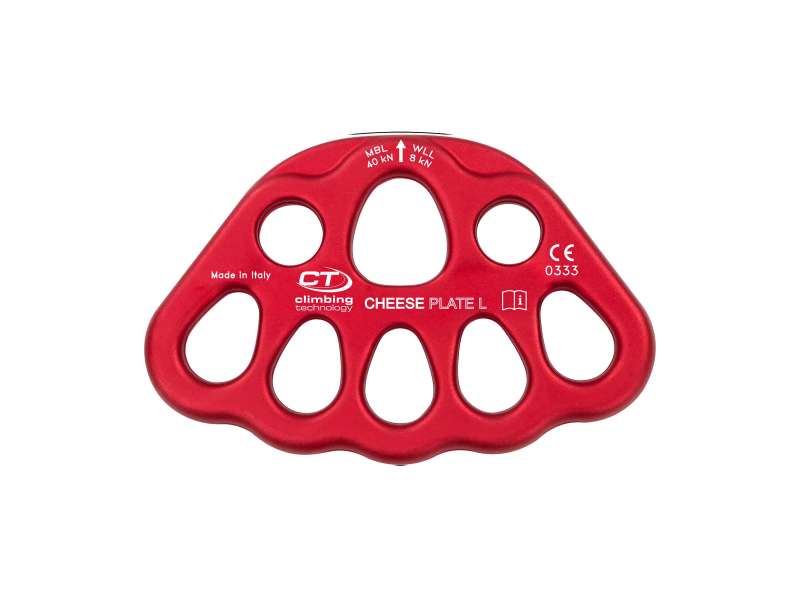 Такелажная пластина Climbing Technology CHEESE PLATE Large 45kN multianchor red