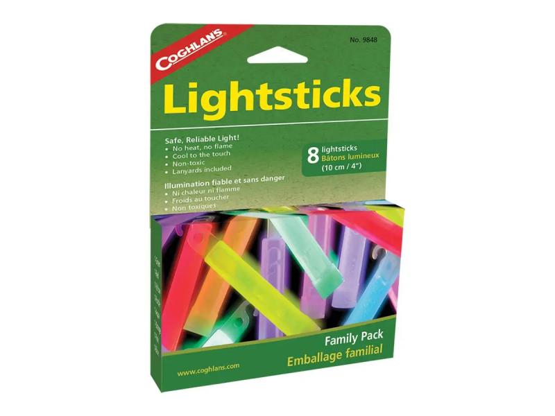Световые палочки ассорти Coghlans Lightsticks Family Pack - 4" - 8 Pack 9848