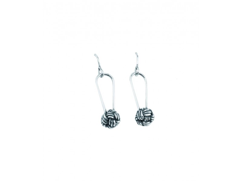 Сережки Rock Empire Earrings: Antiqued Silver Rope knots Ag 925 