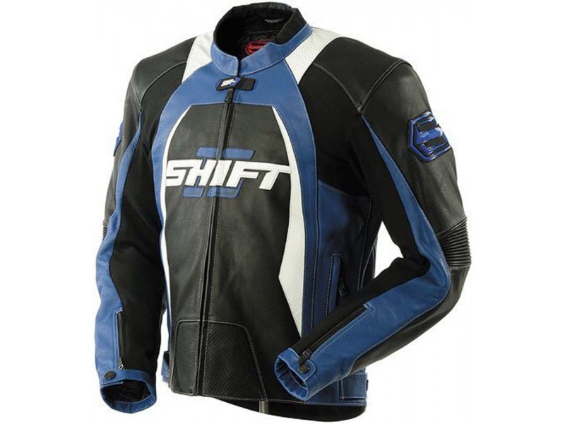 Мото куртка SHIFT SR-1 Leather Jacket [Black/Blue], XXL