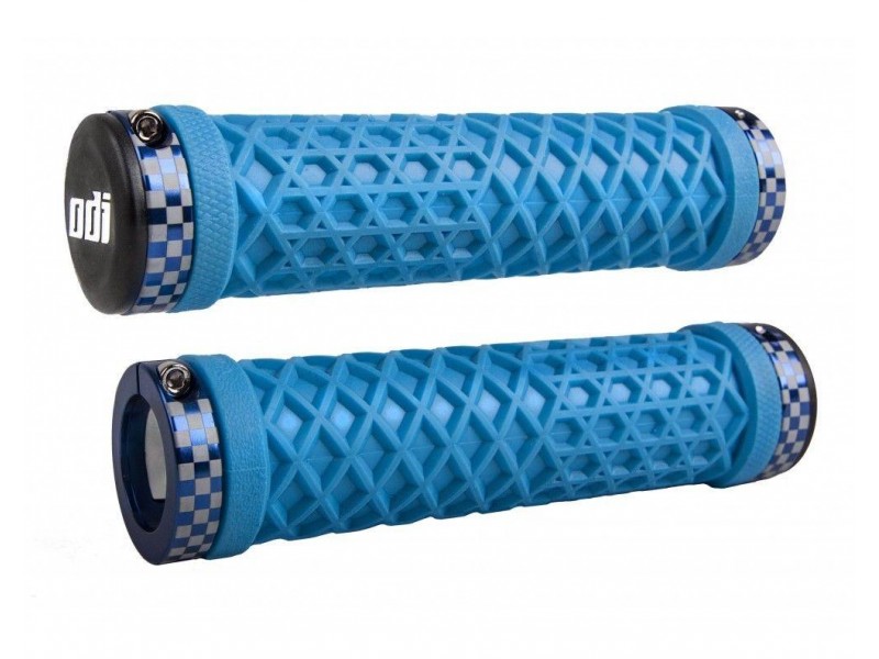 Грипсы ODI Vans® Lock-On Grips, Light Blue w/ Blue Classic Checker Etched Clamps