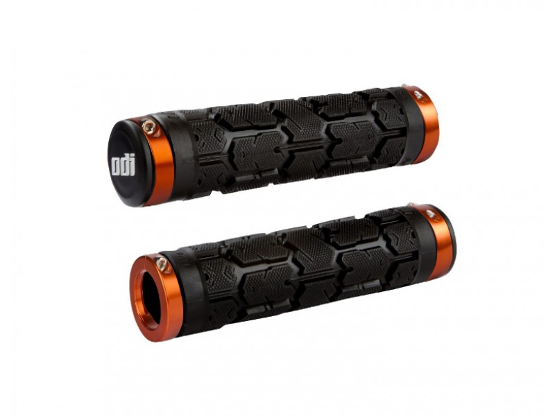 Грипсы ODI Rogue MTB Lock-On Bonus Pack Black w/Orange Clamps (черные с оранжевыми замками)