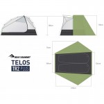 Намет двомісний Sea to Summit Telos TR2 Plus (Fabric Inner, Sil/PeU Fly, NFR, Green)