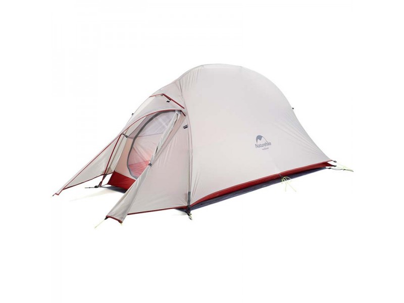 Палатка сверхлегкая одноместная с футпринтом Naturehike Сloud Up 1 Updated NH18T010-T, 20D, серо-красный
