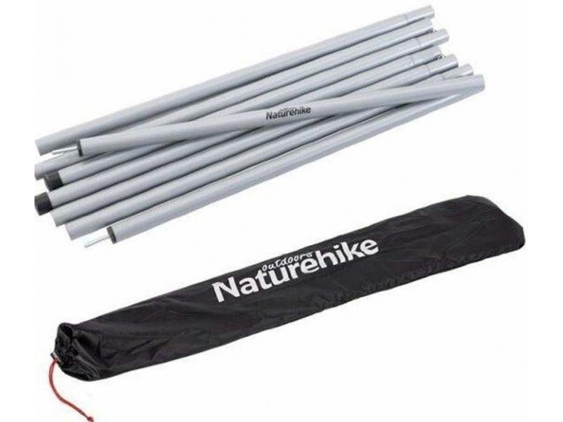 Стойки для тенту стальные оцинкованые Naturehike Steel poles Updated NH20PJ041, 16мм*2.4м, сірі (2 шт)