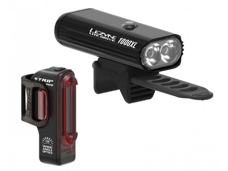 Комплект світла Lezyne LITE DRIVE 1000XL / STRIP PRO PAIR Black