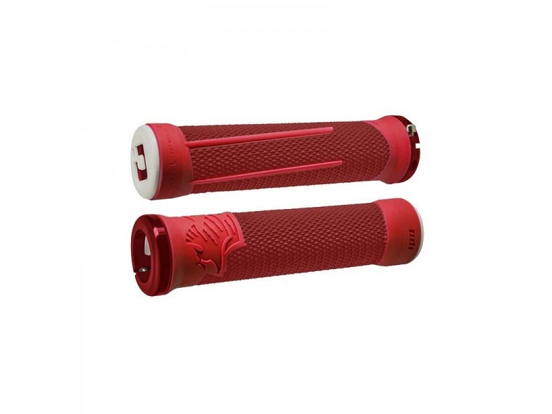 Грипсы ODI AG-2 Signature V2.1 Lock-On Grips - Red/Fire red w/ Red Clamps, красные с красными замками