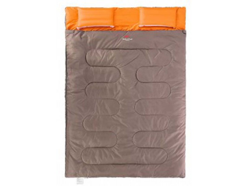 Спальник двухместный с подушками Naturehike Double Sleeping Bagwith with Pillow apricot-grey (SD15M030-J), абрикосово-серый