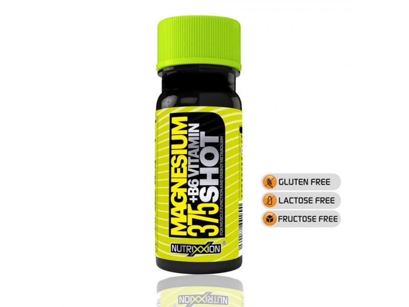 Харчовий додаток Nutrixxion Magnesium+B6 (антиспазм), смак лимону, 375 мг/60 мл