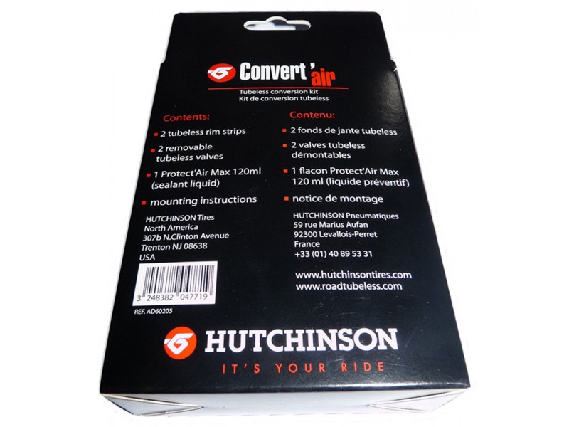 Набір для установки безкамерних шин Hutchinson CONVERT AIR Series