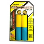 Грипсы ESI Chunky Custom (желто-голубые)